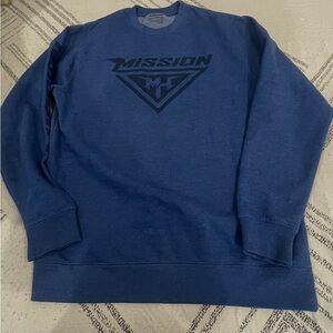 Mission Hockey Vintage Men's Blue Heather Crewneck Sweater, Large, NWOT/Like New